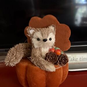 Sisal Fox on Pumpkin Home Accent 10”